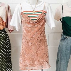 Verge Girl Floral Velvet Mini Slip dress
